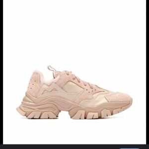NEW MONCLER Pink Logo Sneakers- Kids' Leave No Trace Low Top Sneaker -Size 33